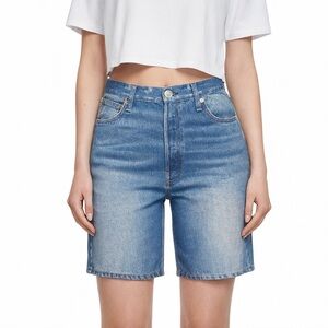 $295 RAG & BONE Miramar Classic Blue Denim Terry Jogger Shorts US30 Mom Shorts